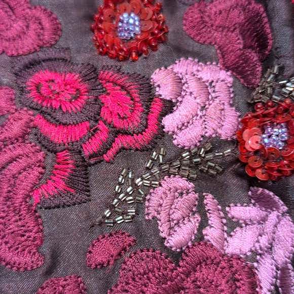 Vintage New York & Company Embroidered and Beaded Plum small clutch handbag - Picture 6 of 6